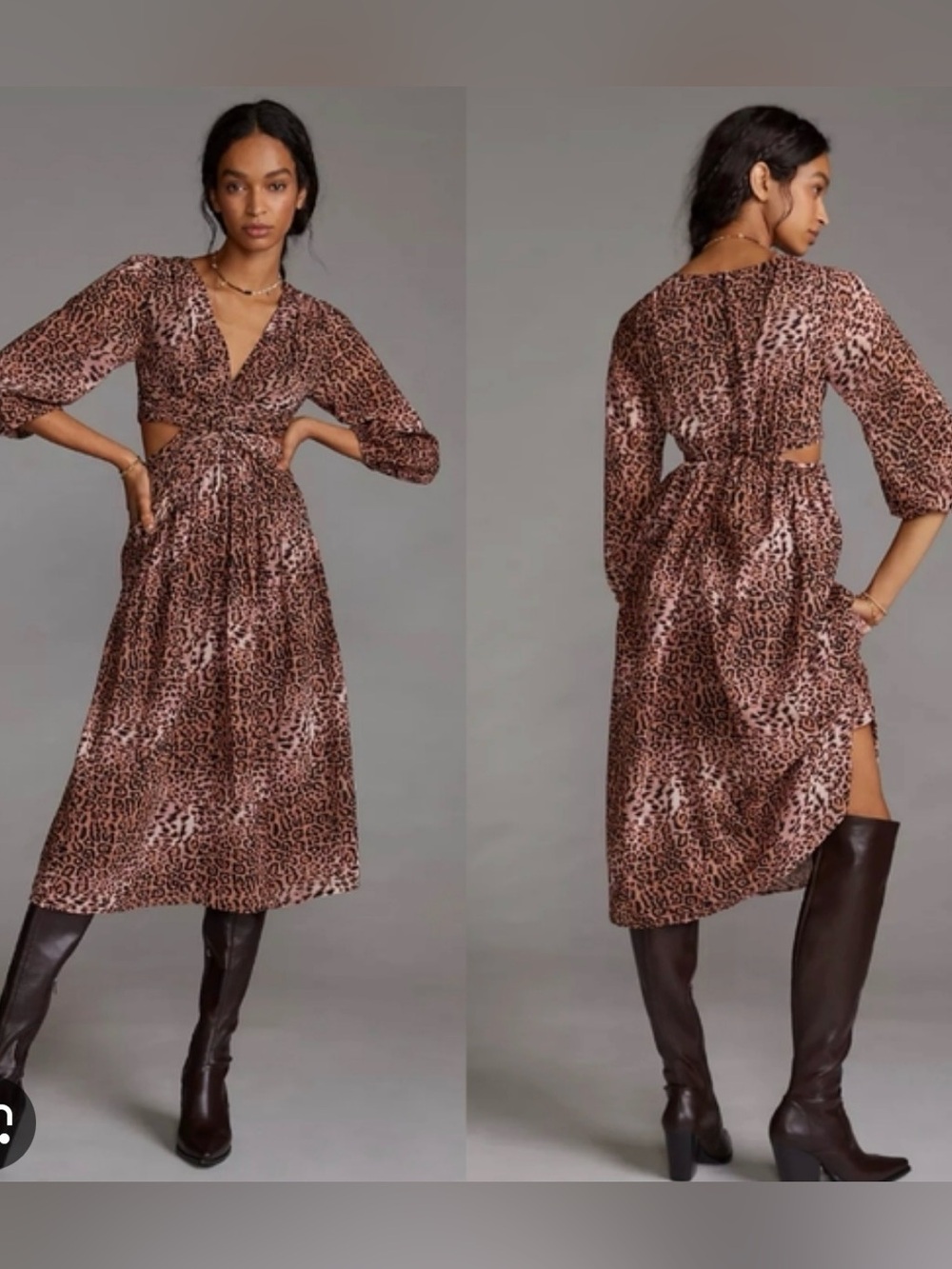 NWT Anthropologie Ranna Gill Floral Cut-Out Maxi Dress Size